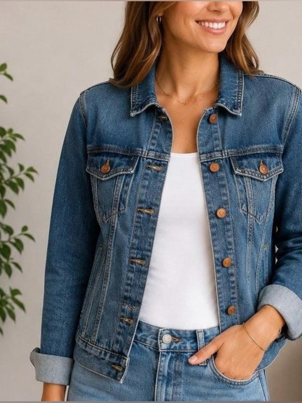 Madewell—Classic Denim Jean Trucker Jacket (Size Medium)